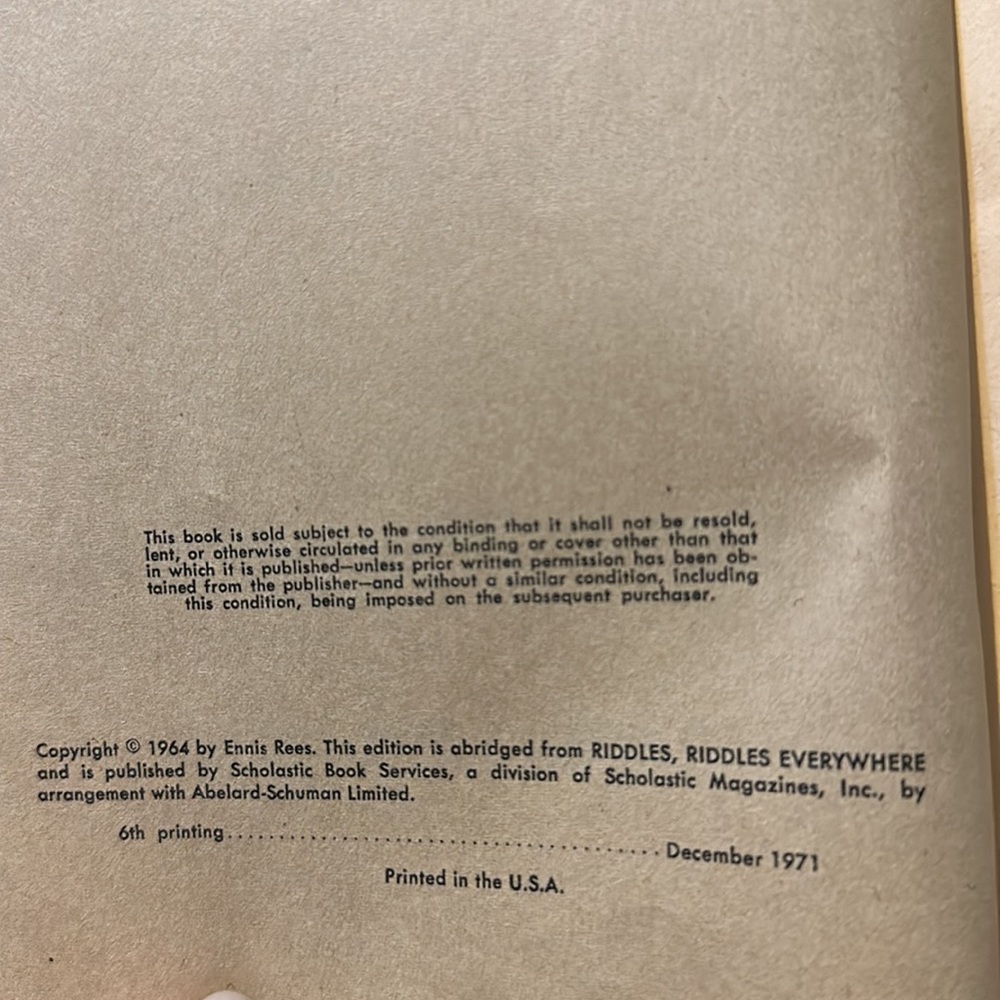 Pick a Riddle Vintage Book by Ennius Rees - Picture 3 of 3